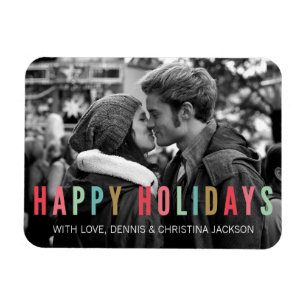 Happy Holidays Helle und moderne Foto Magnet