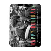 Happy Holidays | Helle und moderne Foto Magnet (Vertikal)