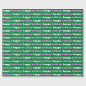 Happy Holidays | Hellrosa und grüne Typografie Geschenkpapier (Flach)