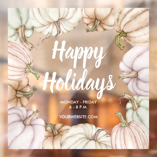 Happy Holidays Herbst Pumpkins Fensteraufkleber (Blatt 2)