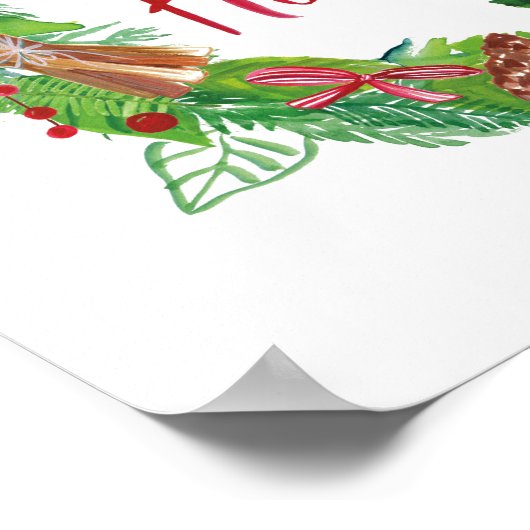 Happy Holidays | Holiday Wreath Poster (Ecke)
