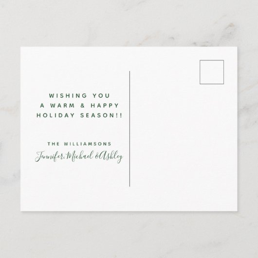 Happy Holidays | Holiday Wreath Postkarte (Rückseite)