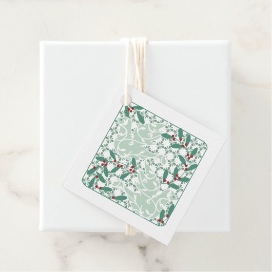 Happy Holidays | Holly and Doves Geschenkanhänger (Beispiel)