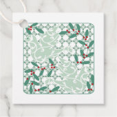 Happy Holidays | Holly and Doves Geschenkanhänger (Vorderseite)