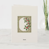 Happy Holidays Holly Berry Art Nouveau Christmas Karte (Rückseite)