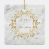 Happy Holidays Holly Berry Garland auf Marmor Keramikornament (Rückseite)