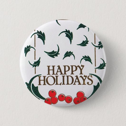 Happy Holidays Holly Button (Vorderseite)