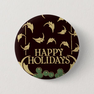 Happy Holidays Holly Button