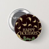 Happy Holidays Holly Button (Vorne & Hinten)