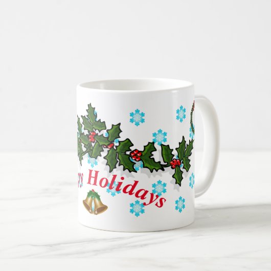 Happy Holidays Holly Leaf 2017 Kaffeetasse (VorderseiteRechts)