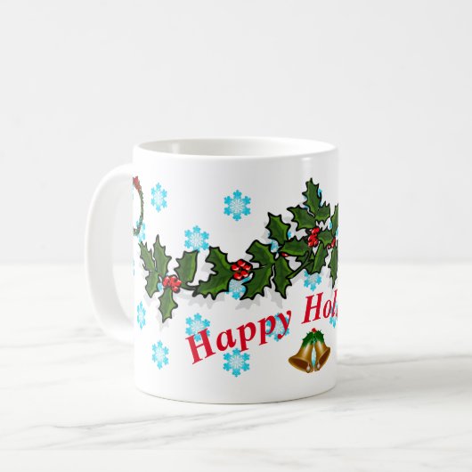 Happy Holidays Holly Leaf 2017 Kaffeetasse (Vorderseite Links)
