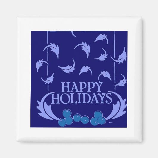 Happy Holidays Holly Magnet (Vorne)