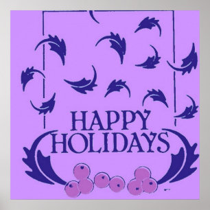 Happy Holidays Holly Poster