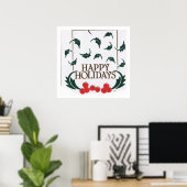 Happy Holidays Holly Poster (Heimbüro)