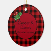 Happy Holidays Holly Sprigs, Weihnachtsgrün Keramik Ornament (Links)