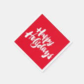 Happy Holidays Holydays Religious Christmas Red Serviette (Ecke)