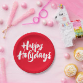 Happy Holidays Holydays Weihnachtsbriefe Rot Pappteller (Party)