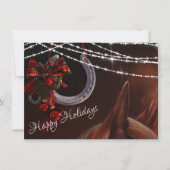 Happy Holidays Horse and Horseshoe Weihnachten (Vorderseite)