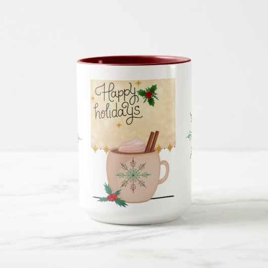 Happy Holidays Hot Coco Saisonale Tasse (Zentrum)