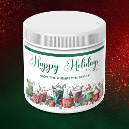 Happy Holidays Hot Cocoa Festive Rechteckiger Aufkleber