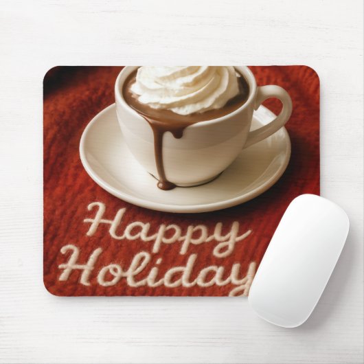 Happy Holidays Hot Cocoa On a Blanket Mousepad (Mit Mouse)