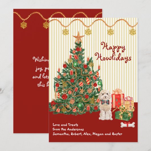 Happy Holidays Howliday Champaign Cockapoo Tree (Vorne/Hinten)