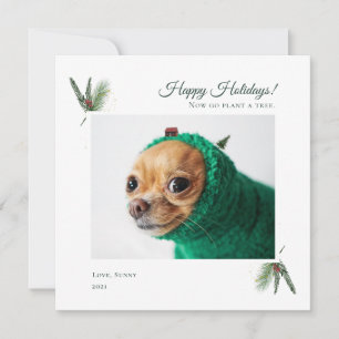 Happy Holidays Hund Holiday Foto Feiertagskarte
