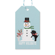 Happy Holidays Hunde Gebäude A Snowman