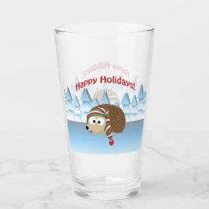 Happy Holidays Igel Glas