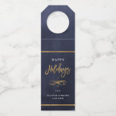 Happy Holidays Imitate Gold Foil Corporate Gift Flaschenanhänger (Vorderseite)