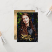 Happy Holidays Imitate Gold Karte (Vorderseite/Rückseite Beispiel)