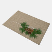 Happy Holidays Imitate Jute Burlap Pattern Doormat Fußmatte (Schrägansicht)