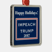 Happy Holidays Impeach Trump Red White Template Silbernes Ornament (Rechts)