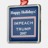 Happy Holidays Impeach Trump Red White Template Silbernes Ornament (Links)
