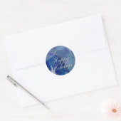 Happy Holidays in blue Runder Aufkleber (Umschlag)