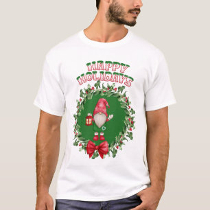 Happy Holidays In einem Weihnachtskranz T-Shirt