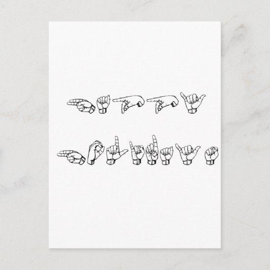 Happy Holidays in Gebärdensprache Feiertagspostkarte (Vorderseite)