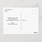 Happy Holidays in Gold Script Foto Postcard Postkarte (Rückseite)