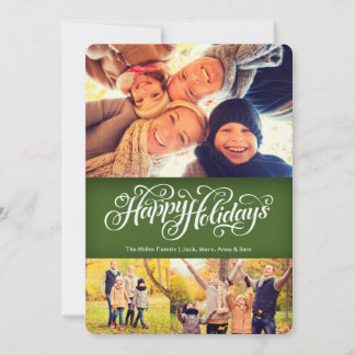 Happy Holidays in Green | 12x18 | | flach Feiertagskarte