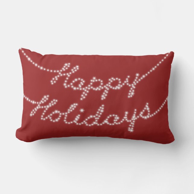 Happy Holidays in Twinkle Lights Lumbar Pillow Lendenkissen (Vorderseite)