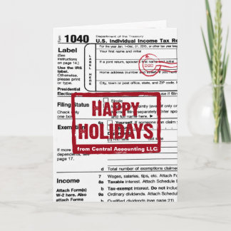 Happy Holidays Income Tax Form  Feiertagskarte