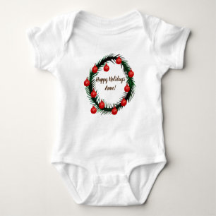 Happy Holidays Individuelle Name Baby Bodysuit Baby Strampler