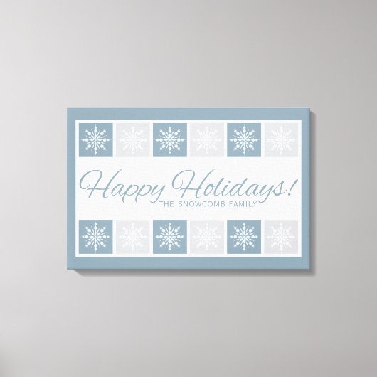 Happy Holidays individuelle Name Leinwand (Vorderseite)