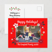 Happy Holidays Individuelle Name und Foto Postkarte (Vorne/Hinten)