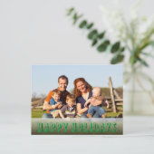 Happy Holidays Individuelles Foto Feiertagspostkarte (Stehend Vorderseite)