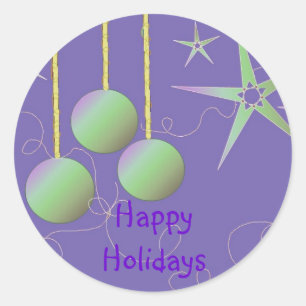 Happy Holidays Iridescent Designs Runder Aufkleber