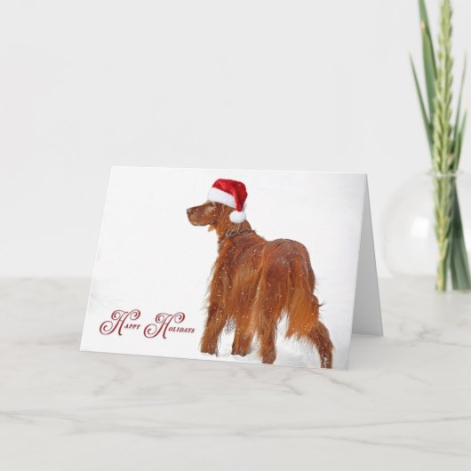 Happy Holidays Irish Setter Karte (Vorderseite)