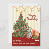 Happy Holidays Irish Wolfhound Tree präsentiert (Vorderseite)