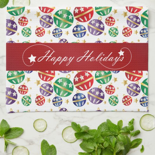Happy Holidays Jingle Bell Weihnachten Handtuch (Gefaltet)