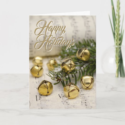 Happy Holidays Jingle Bells Christmas Feiertagskarte (Vorderseite)